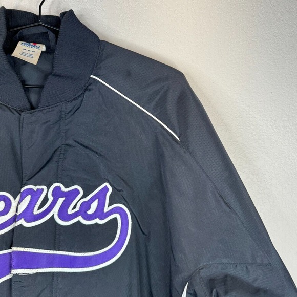 Russell Athletic Men's Bears Full Zip Bomber Jacket Long Sleeve Black Size M VTG - Picture 4 of 13